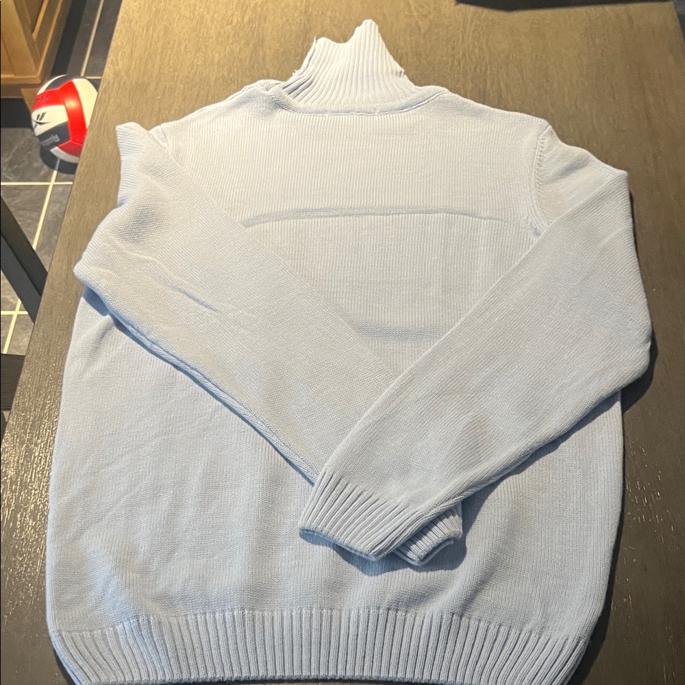 Elegant Sky Blue Turtleneck Sweater - Picture 6 of 10